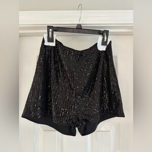 black Amazon sequin shorts